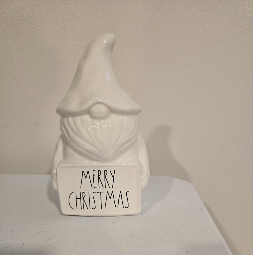 Rae Dunn White Merry Christmas Gnome